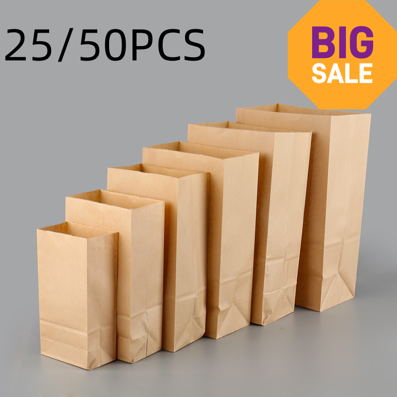 Plant Parent Gifts - 25/50pcs Brown Kraft Paper Bags Exquisite
