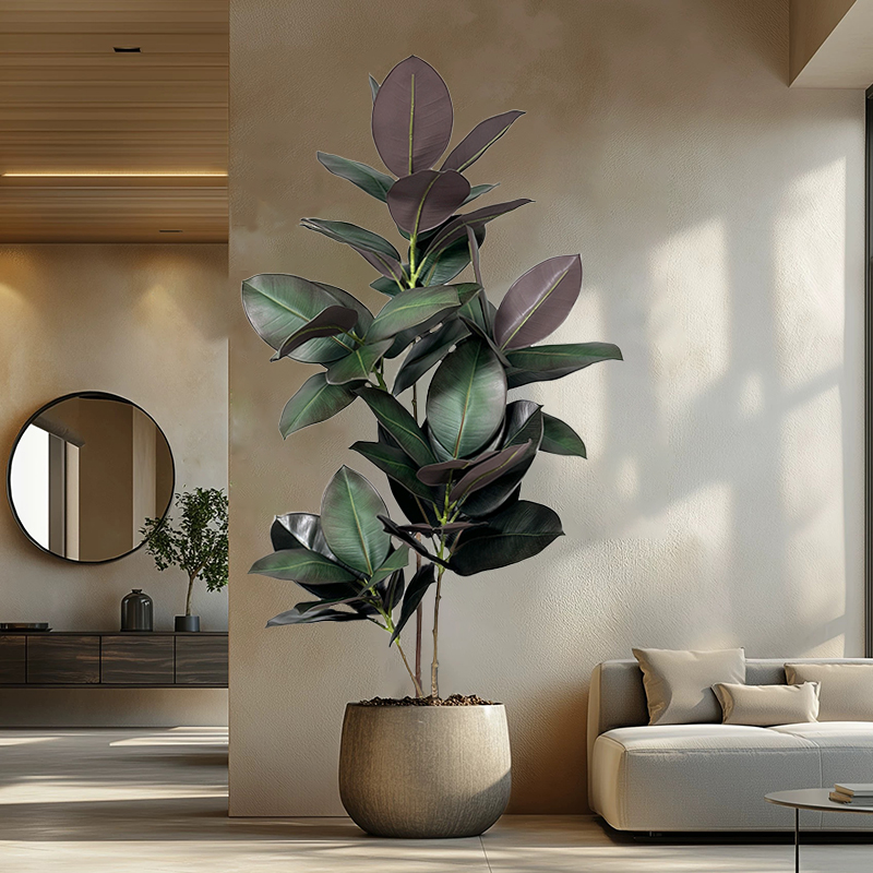 Rubber Plant Ficus - 70-150cm Artificial Ficus Tree Fake Tropical