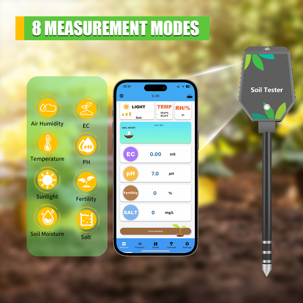 Yieryi 8-in-1 Smart Soil Teste - Plant Parent App ulasan dan harga