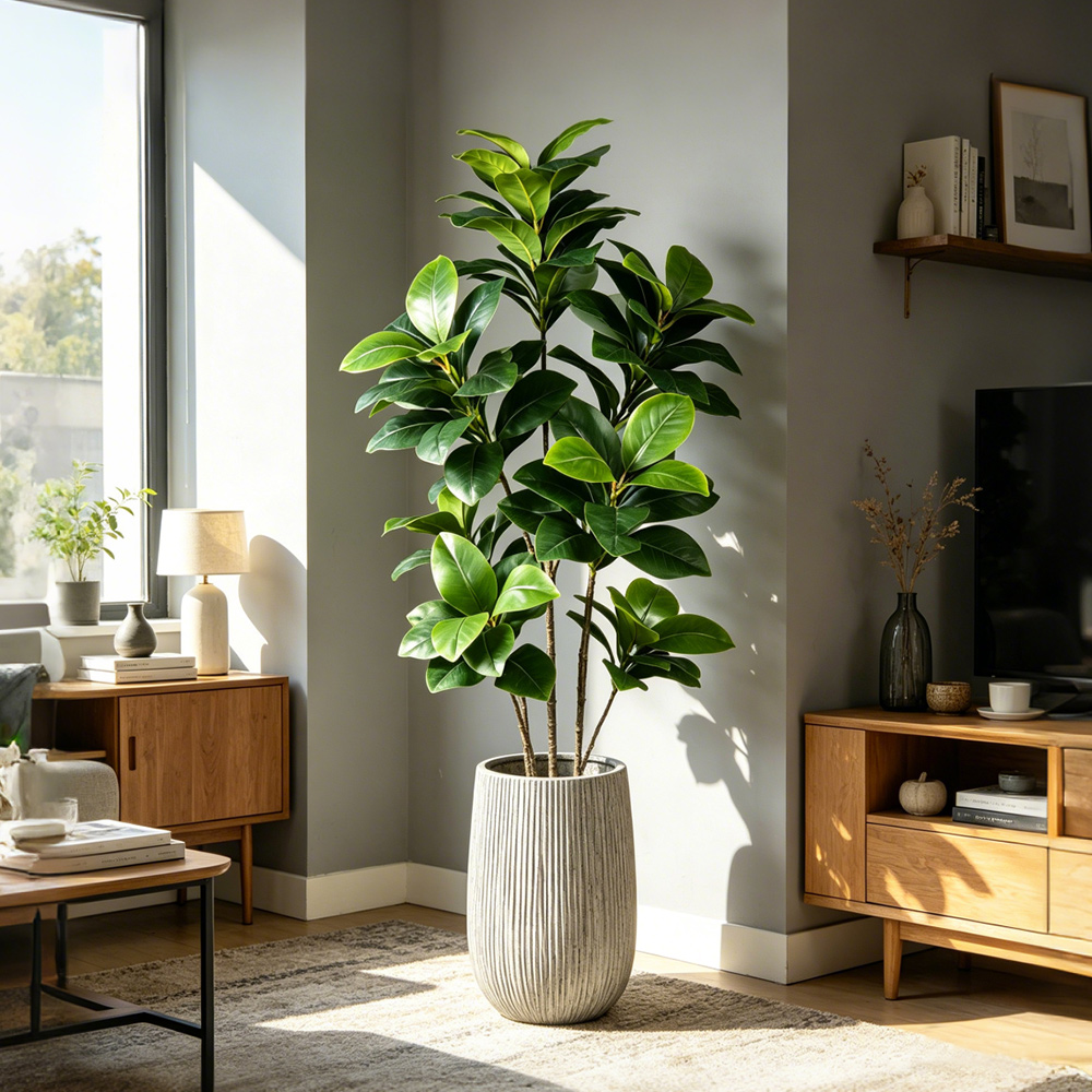 74-140cm Large Artificial Bany - Rubber Plant Ficus ulasan dan harga