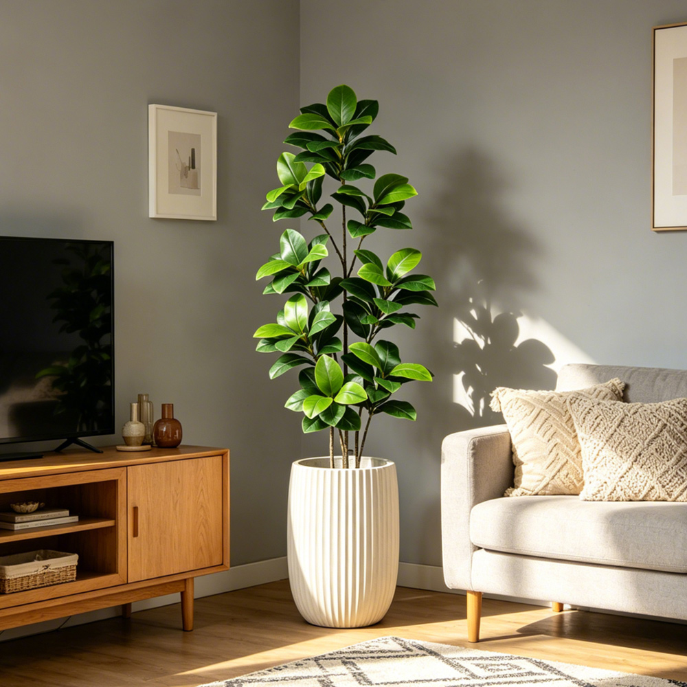 74-140cm Large Artificial Bany - Rubber Plant Ficus ulasan dan harga